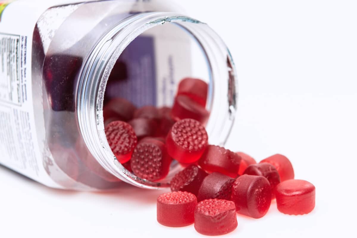 Container of gummy vitamins