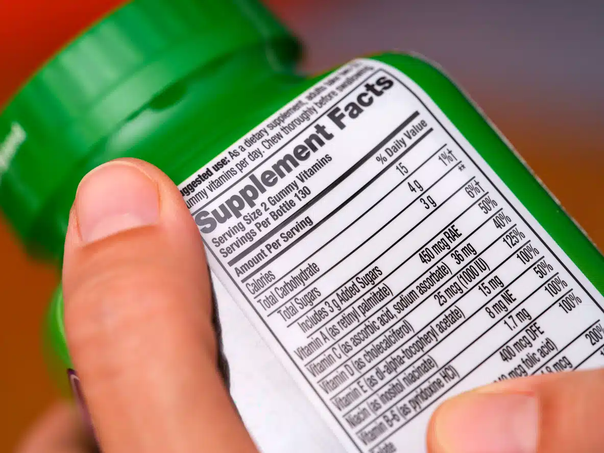 Gummy Vitamin label