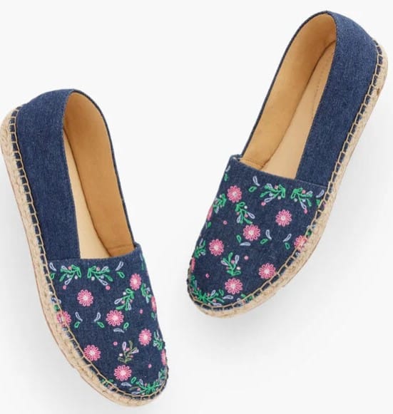 Izzy Embroidered Denim Espadrilles are great spring shoes
