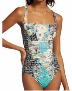 Johnny Was Mila Floral Ruched One-Piece Swimsuit, $148.50