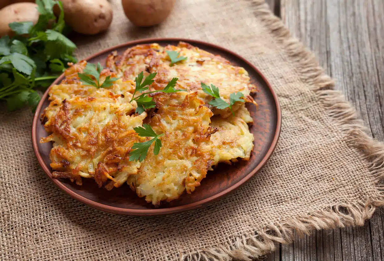 Traditional potato pancakes or latke