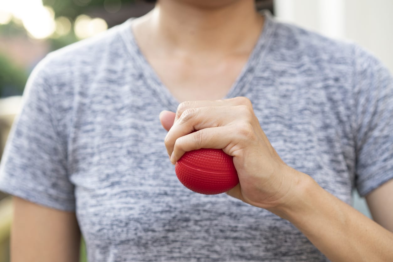 Squeeze or stress ball hand exercises