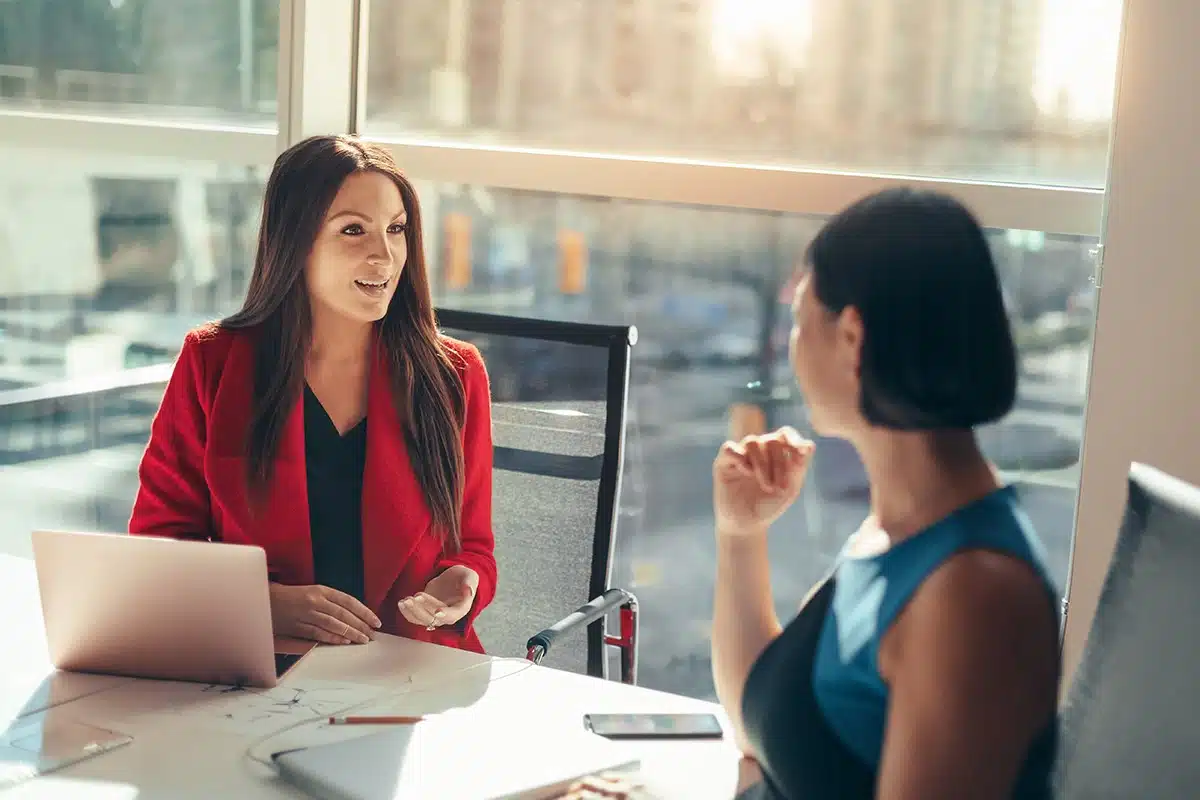Texas Capital Bank two women talking