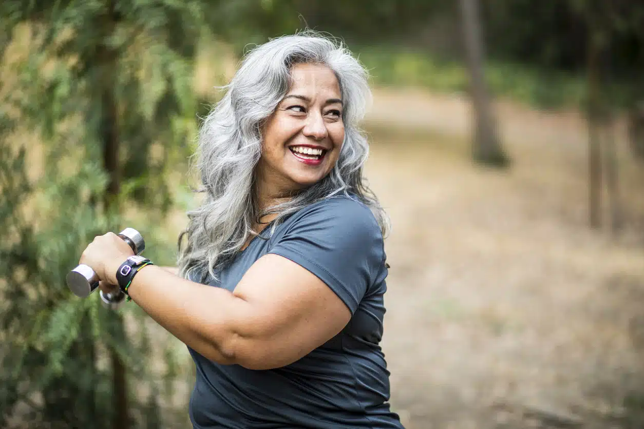 woman exercising outdoors