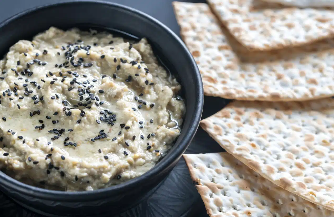 Kosher Hummus and Matzoh Crackers