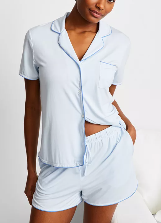 Women's 2-Pc. Short-Sleeve Notched-Collar Pajama Set (5 colors), $59.50