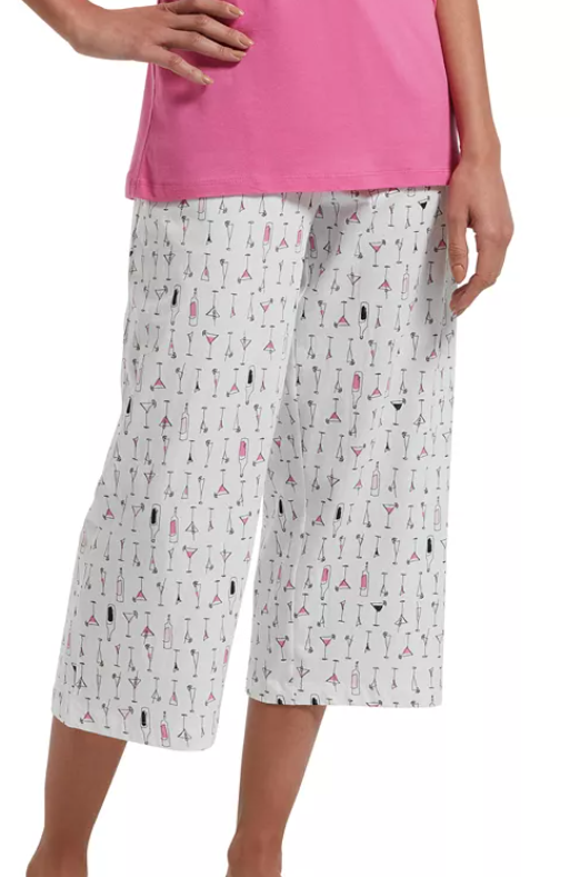 Women's Sleepwell Printed Knit Capri Pajama Pant Made with Temperature Regulating Technology (6 colors), $44