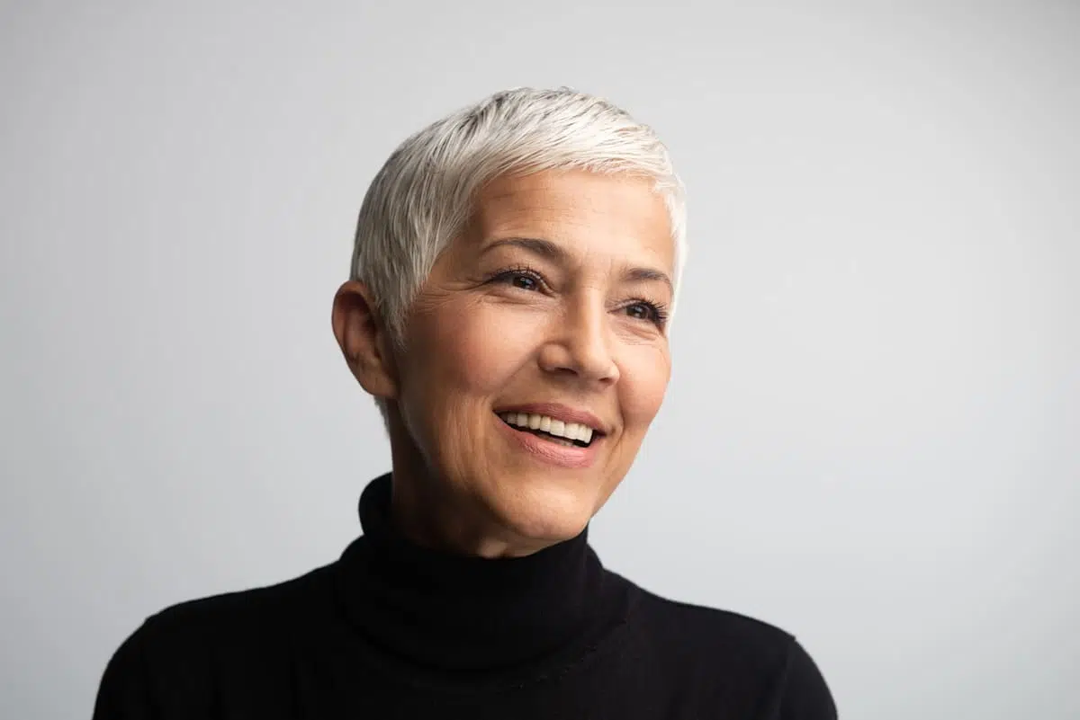 gray hair pixie cut
