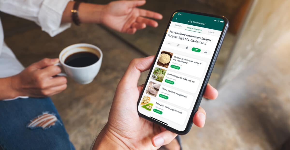 Inside Tracker recommendations screen