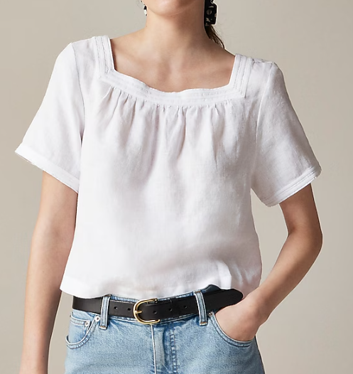 J.Crew Sailor Squareneck Top in Linen (4 colors), $46.50 (was $79.50)