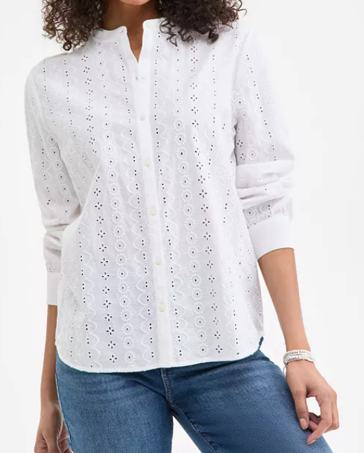 Style & Co Cotton Eyelet-Embroidered Blouse (2 colors), $55.60 (was $69.50)