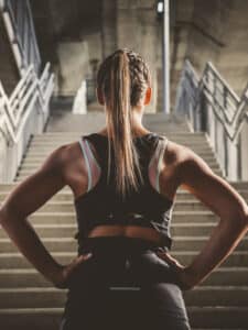 Girl prepairing for workout