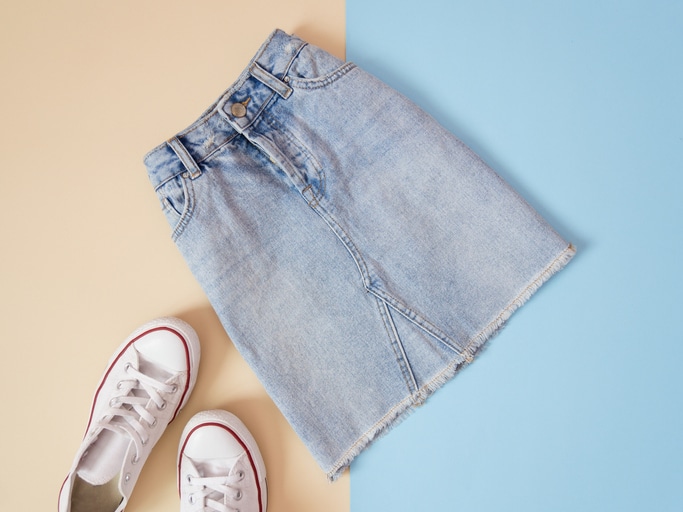 Skirt and sneakers