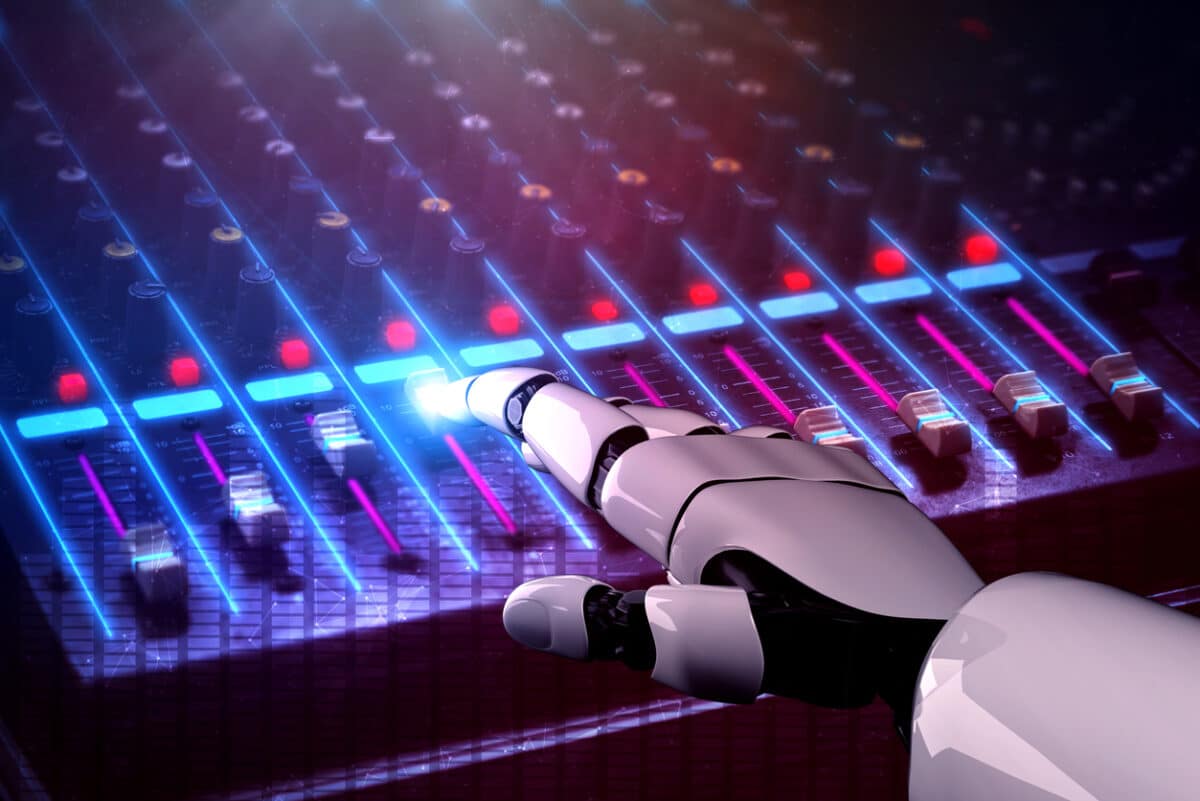Robot making music on a sound board