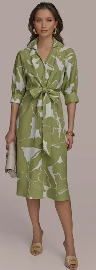 Donna Karan New York Women’s Tie-Front Linen Midi Dress, $119.40 (was $199)