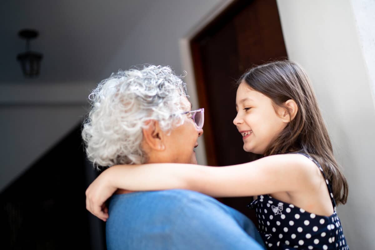 Grandmother and granddaughter