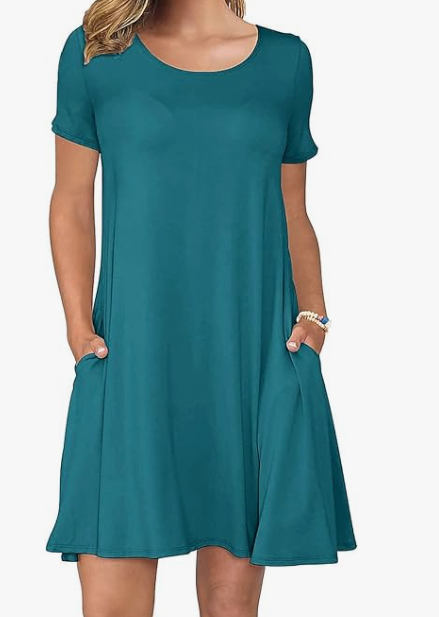 Korsis Casual T-Shirt Dresses Swing Flowy (32 colors), $29.99