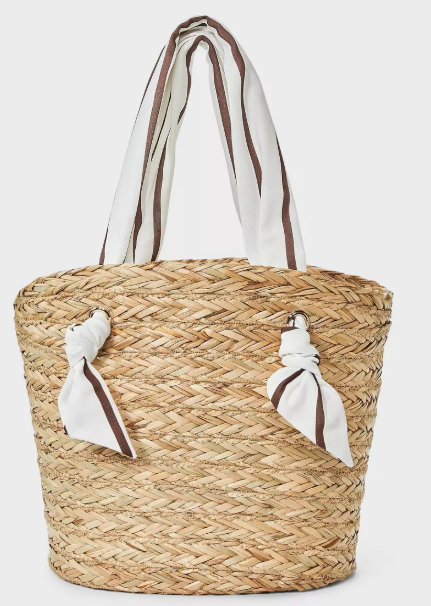 Scarf Basket Tote Handbag - A New Day, $35