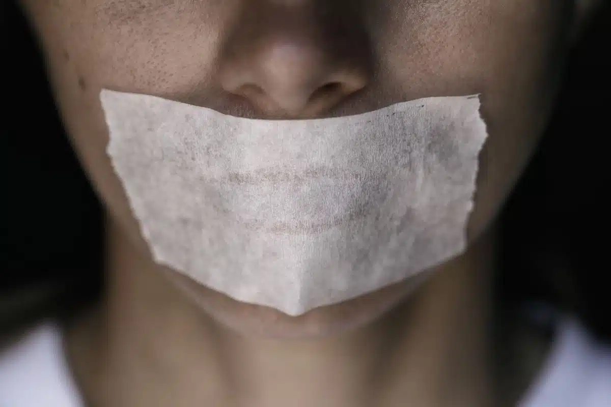 taped mouth