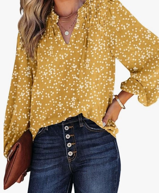 BLENCOT Women's Casual Boho Floral Print Blouse (9 colors), $27.99