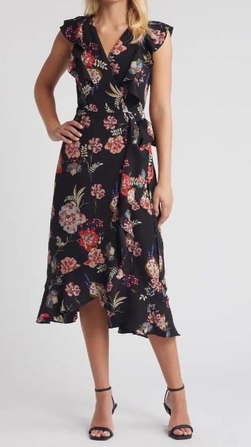 Chelsea28 Ruffle Wrap Midi Dress (2 colors), $55.96 (was $99.50)