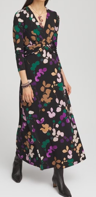 Chico V-neck 3-4 Sleeve Floral Maxi Dress, $104.25 (was $139)