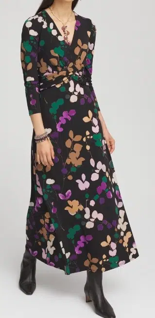 Chico V-neck 3-4 Sleeve Floral Maxi Dress, $104.25 (was $139)