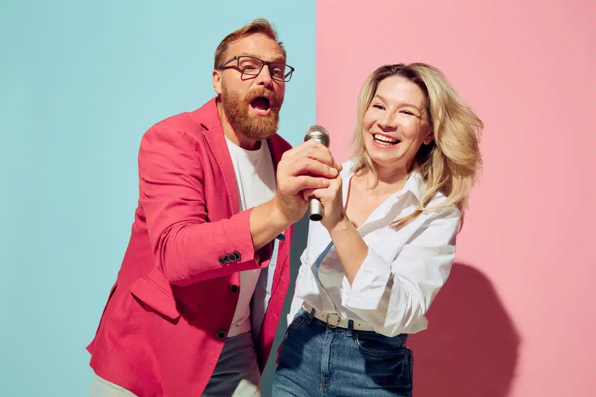 Couple having fun together