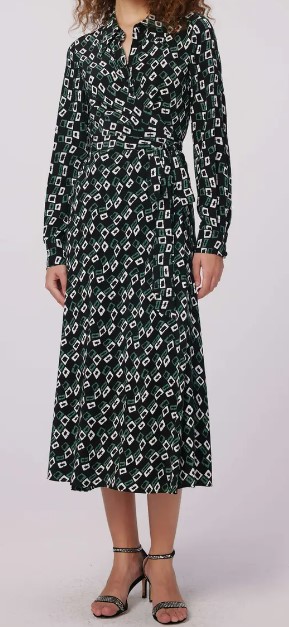 Diane von Furstenberg Geo Print Long Sleeve Midi Wrap Dress (2 colors), $398