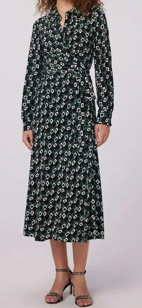 Diane von Furstenberg Geo Print Long Sleeve Midi Wrap Dress (2 colors), $398