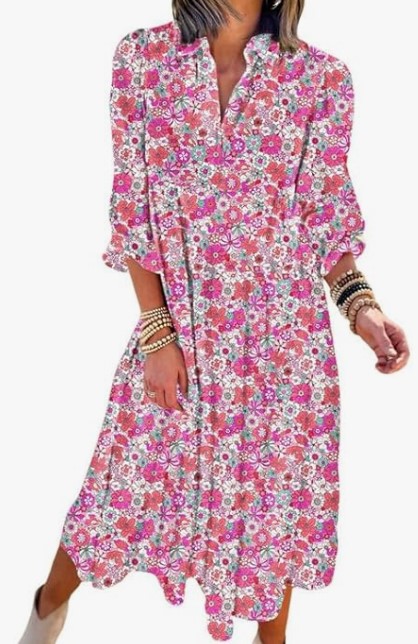 Dokotoo Women's Casual Loose Bohemian Floral Dresses (6 colors), $39.98 (was 42.99)