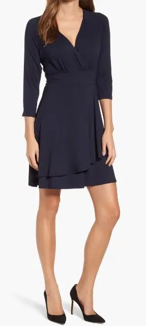 Karen Kane Faux Wrap Drape Dress (2 colors), $118