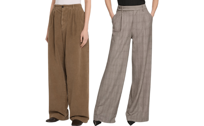 Woman wearing wide leg pants