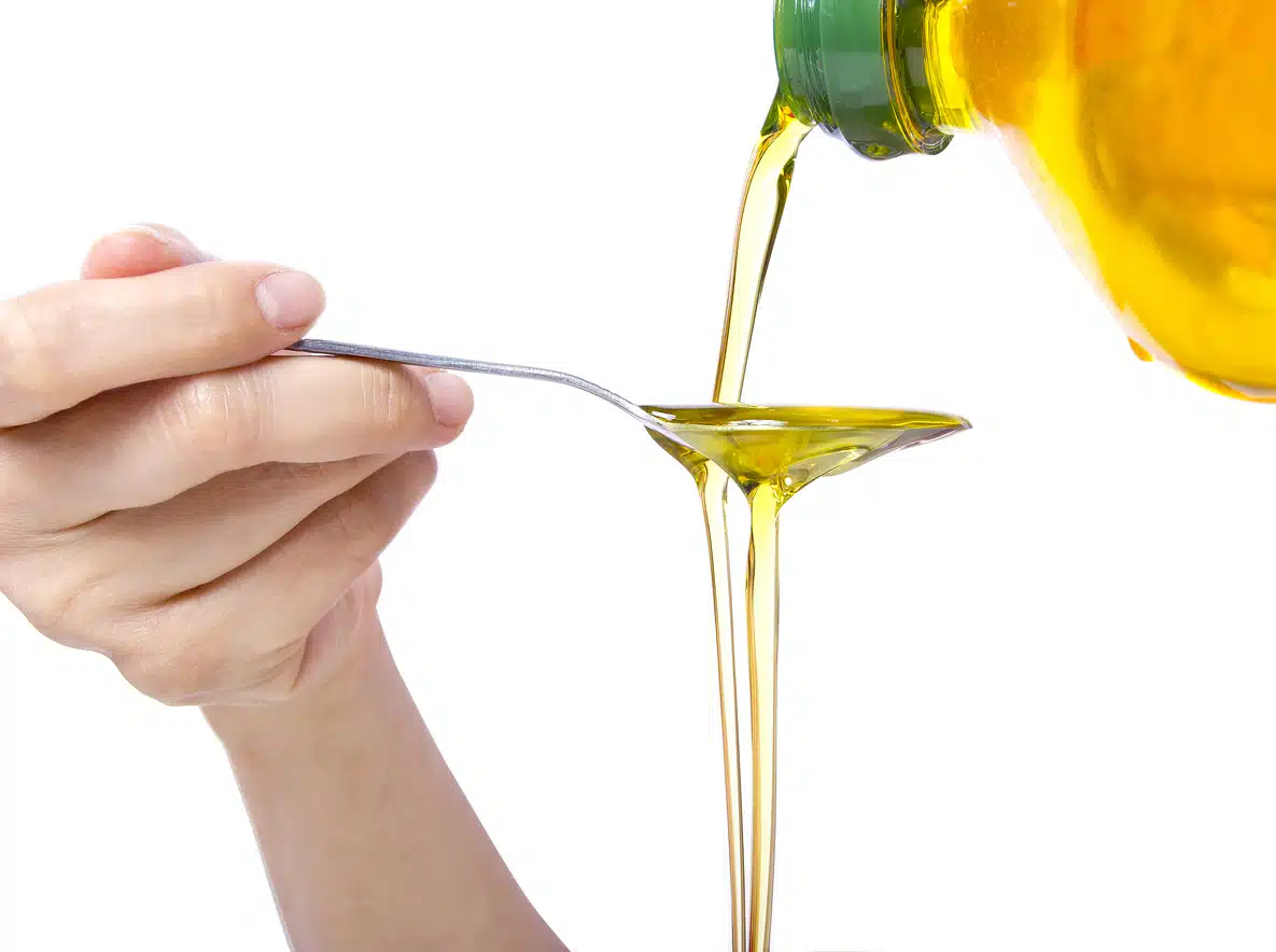 Spoon Full of Oil for Oil Pulling or Swishing