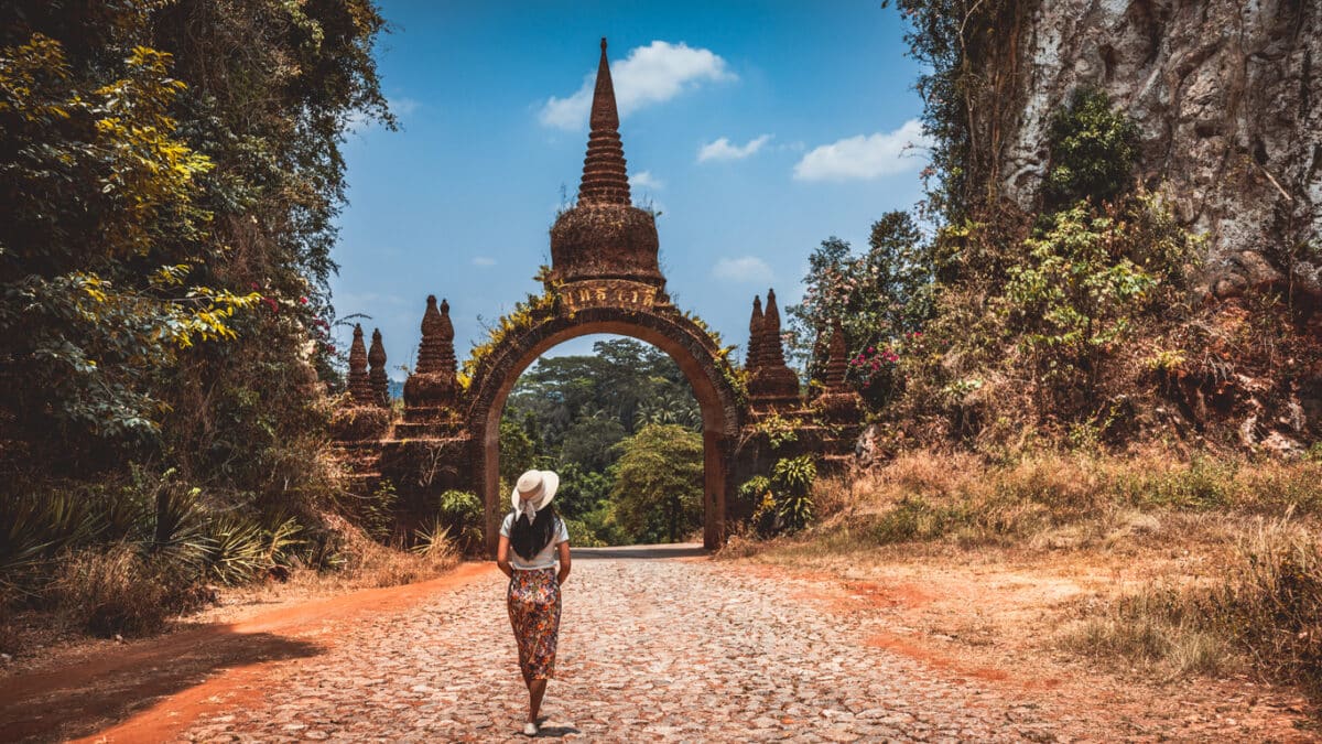 Solo travel; woman vacationing in Thailand