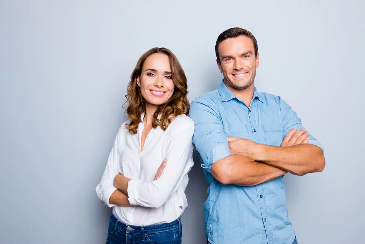 woman with a male friend