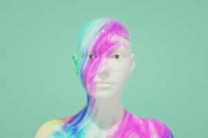 AI and Art, artificial intelligence, colorful robot