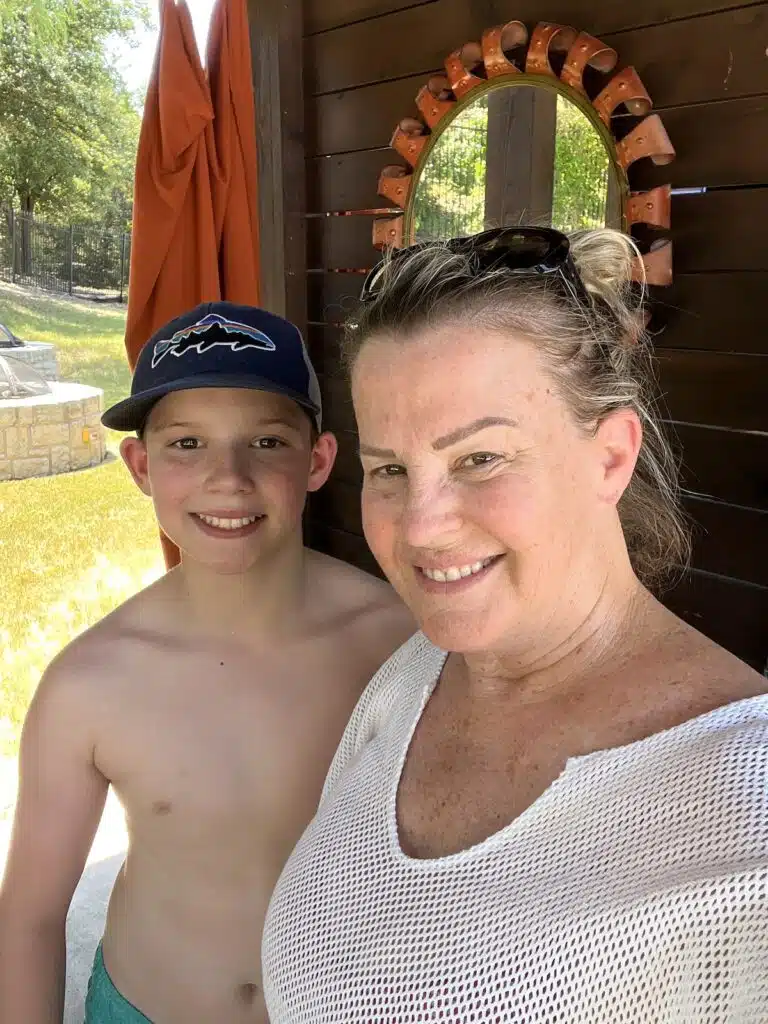 Writer Kim Croisant and her grandson for Grandparent's Day 