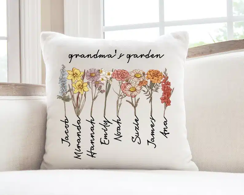 Custom Grandma's Garden Pillow, $20.25+