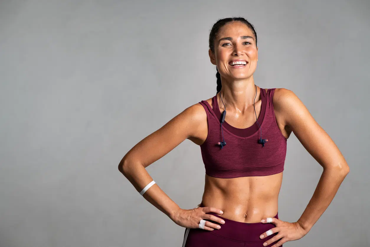 half hour workout feature, fit woman, woman after a workout