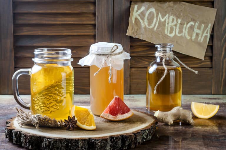 Homemade fermented Kombucha tea