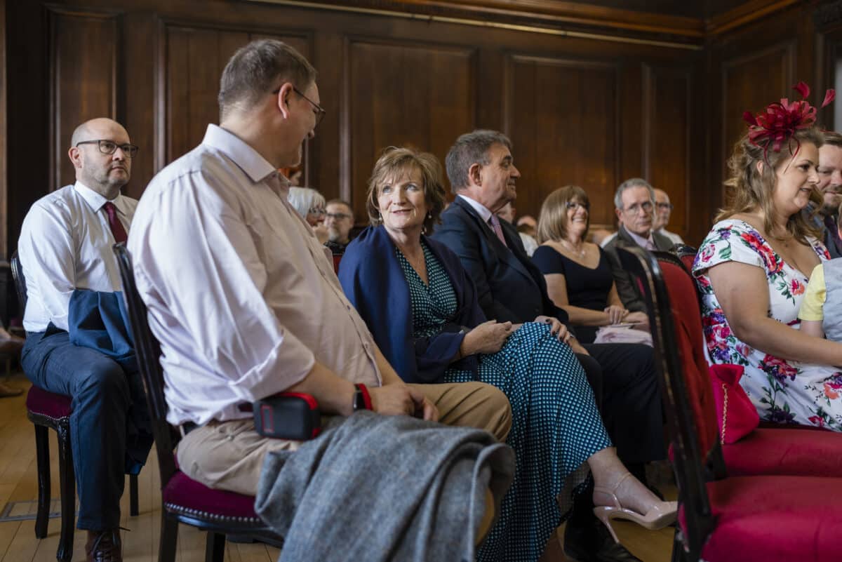 Couple meeting at a wedding
