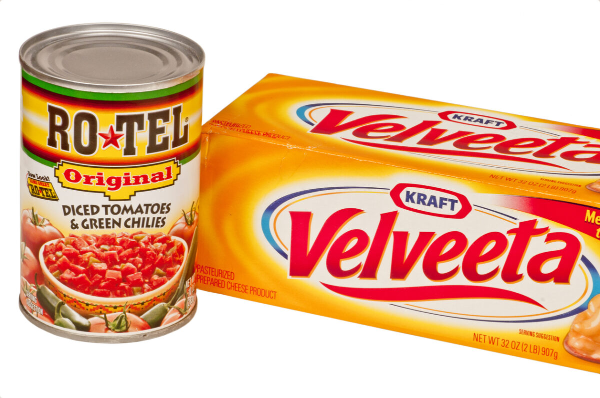 Kraft Velveeta Cheese and Rotel Chili Peppers