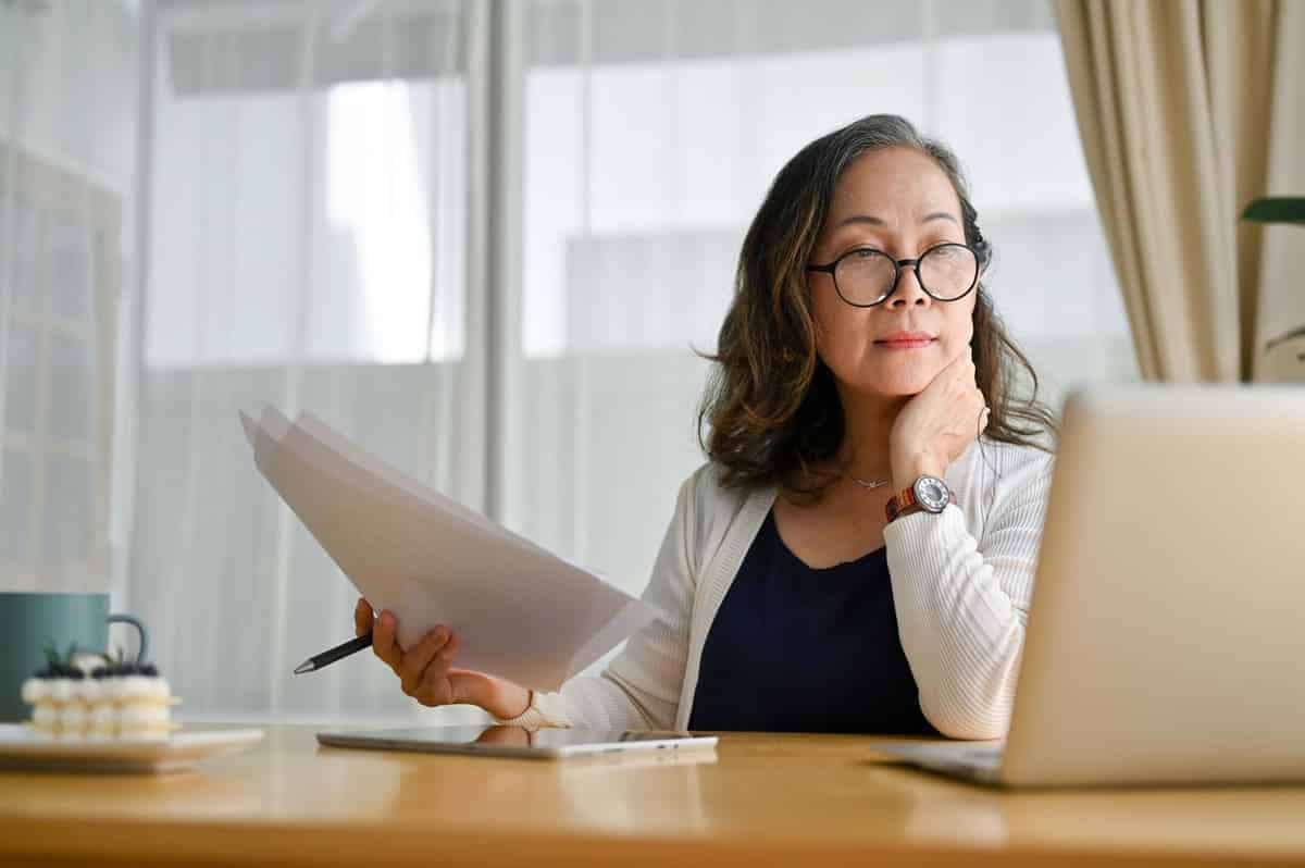 woman working at her computer