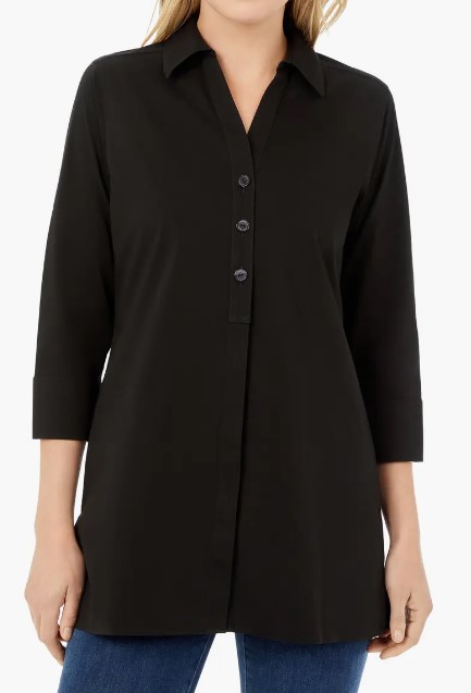 Foxcroft Pamela Stretch Button-Up Tunic (10 colors) $108