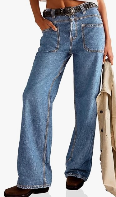 PLNOTME Women’s Boyfriend Wide Leg Jeans (4 colors), $42.99