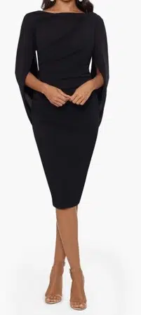 
Betsy & Adam Cape Sleeve Crepe Sheath Dress (4 colors)