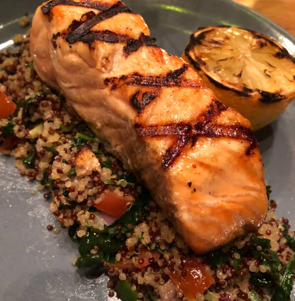 Grilled salmon with quinoa