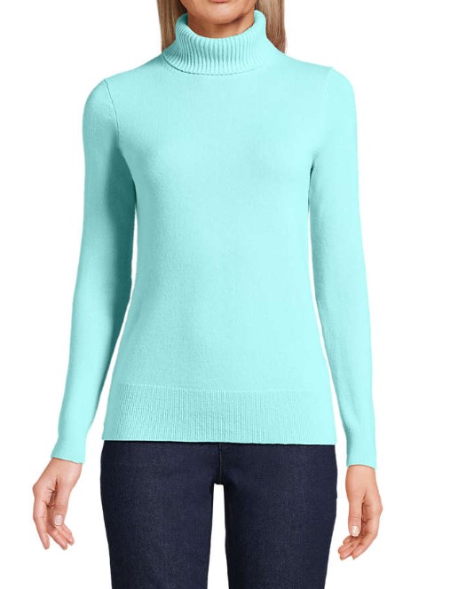 Lands' End Women's Cashmere Turtleneck Sweater (13 colors) $89.97 (was $199.95)