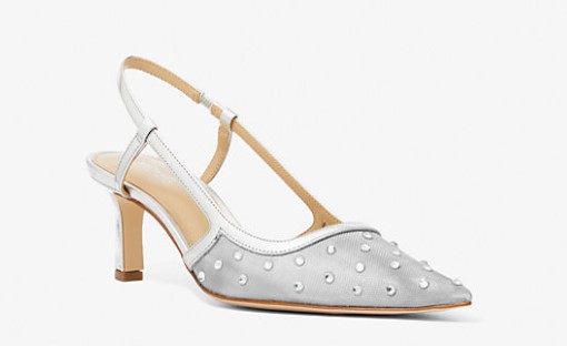 Michael Kors Crystal Embellished Metallic Mesh Slingback Pump, $99 (was $145)
